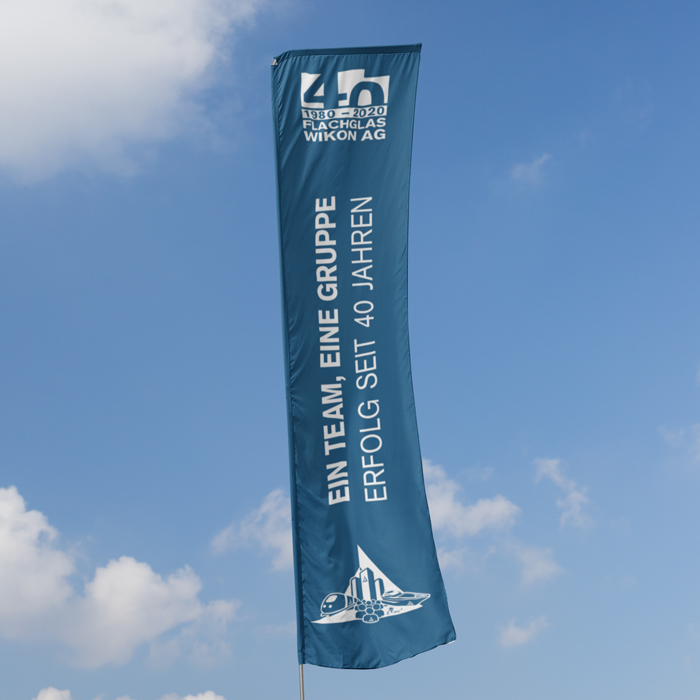 40 Jahre Jubiläumsflagge der Flachglas Schweiz von ppm visuals & Internet