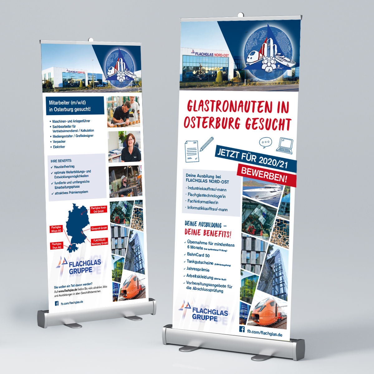 Rollups für Ausbildungsmesse der Flachglas Gruppe von ppm visuals & internet