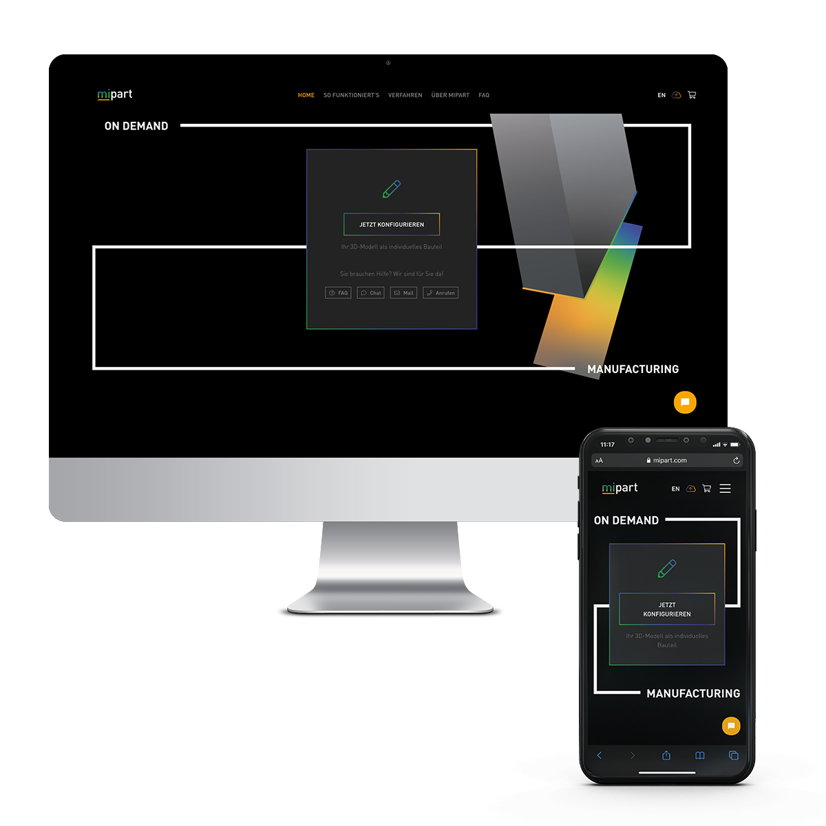 MIPART Startseite der Website (PWA) von ppm visuals & internet