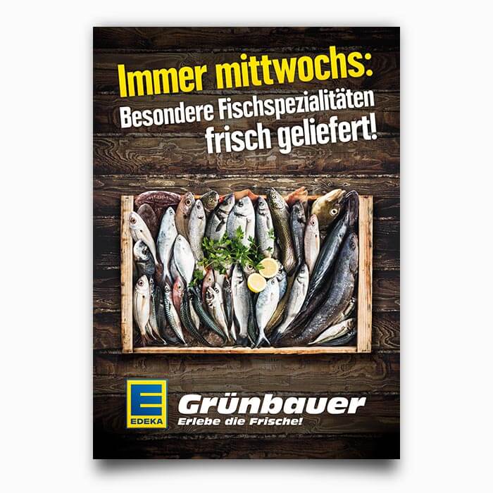 Flyergestaltung EDEKA Grünbauer von ppm visuals & internet