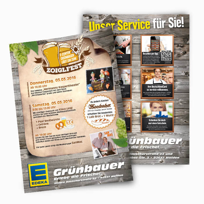 Flyergestaltung EDEKA Grünbauer von ppm visuals & internet