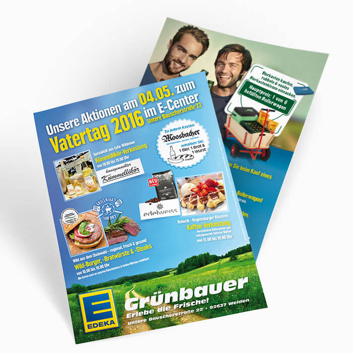 Flyergestaltung EDEKA Grünbauer von ppm visuals & internet