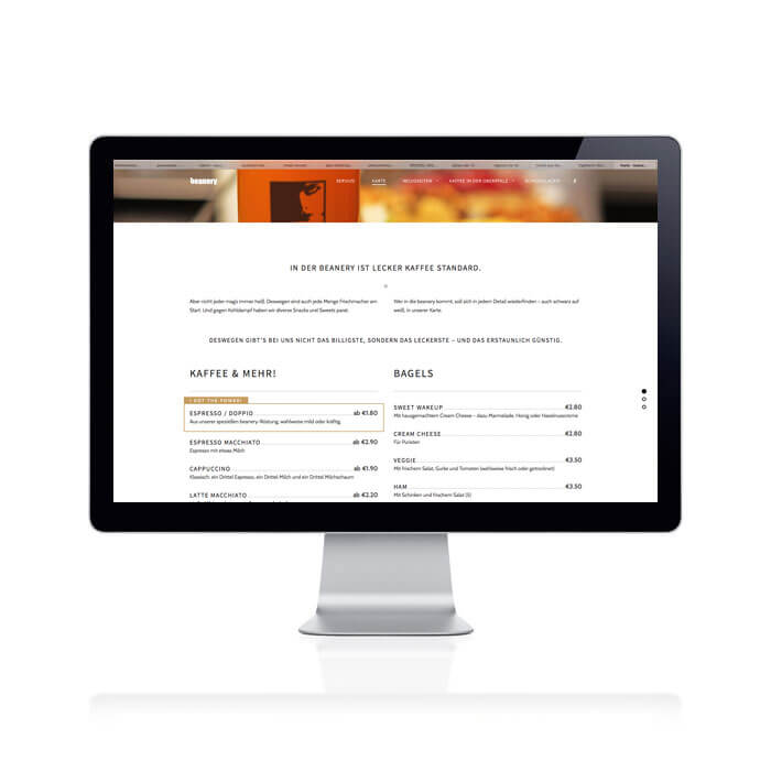 beanery.de Responsive Website Gestaltung von ppm visuals & internet