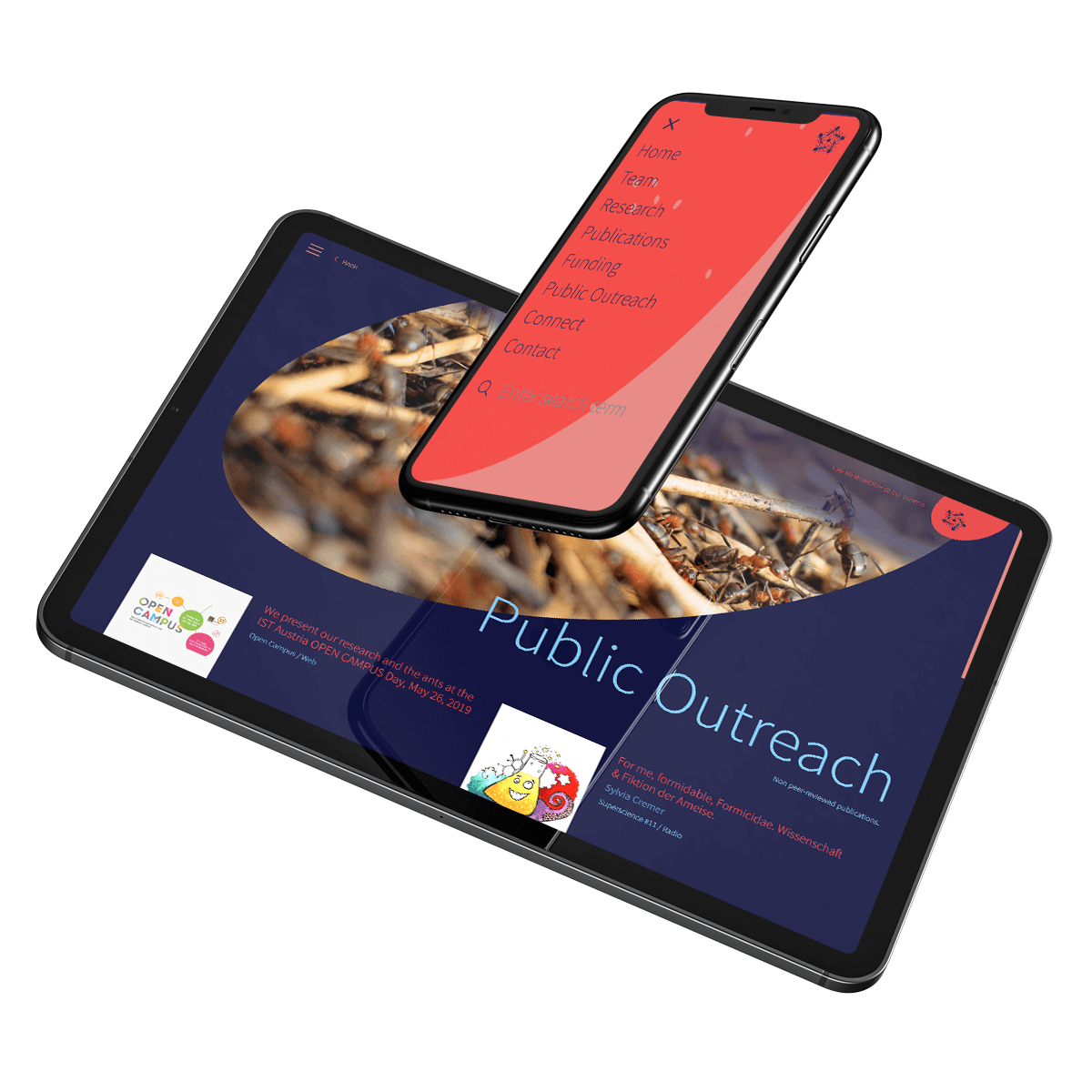 Website PWA (Mobile devices) für die Cremer group am IST Austria ppm visuals & internet